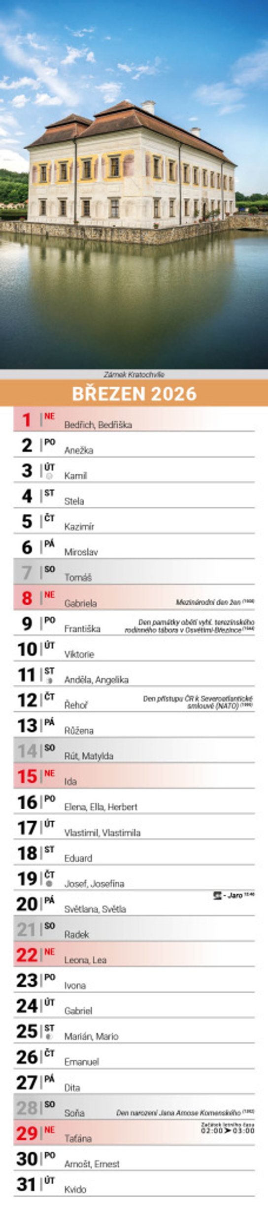 Česká republika 2026 - nástěnný kalendář, kravata