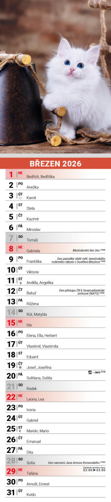Mazlíčci 2026 - nástěnný kalendář, kravata