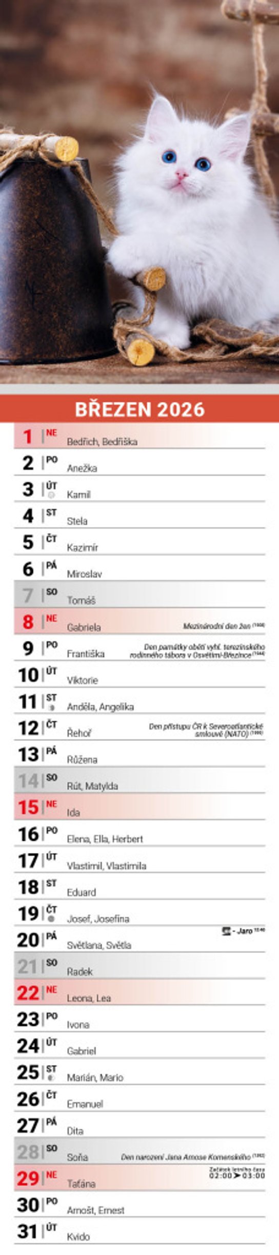 Mazlíčci 2026 - nástěnný kalendář, kravata