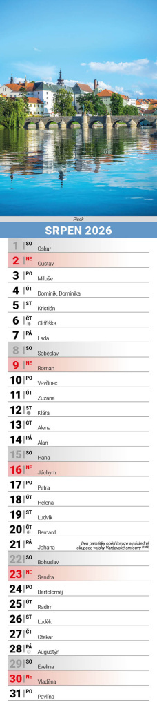 Česká republika 2026 - nástěnný kalendář, kravata