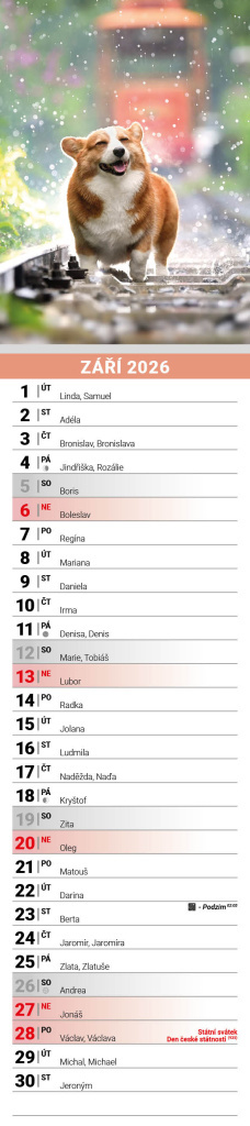 Mazlíčci 2026 - nástěnný kalendář, kravata