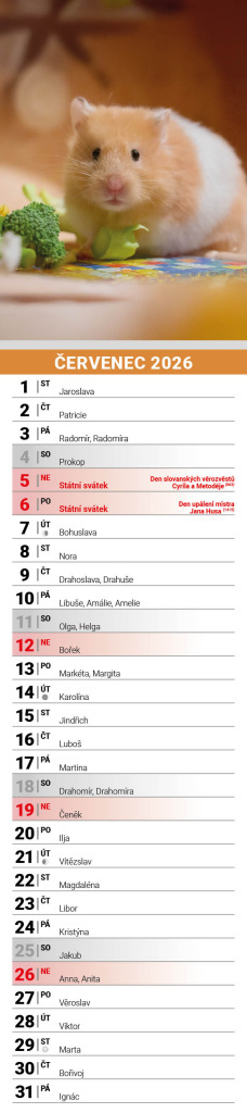 Mazlíčci 2026 - nástěnný kalendář, kravata