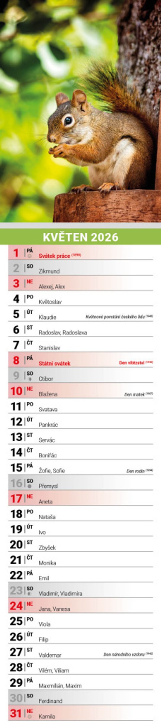 Mazlíčci 2026 - nástěnný kalendář, kravata