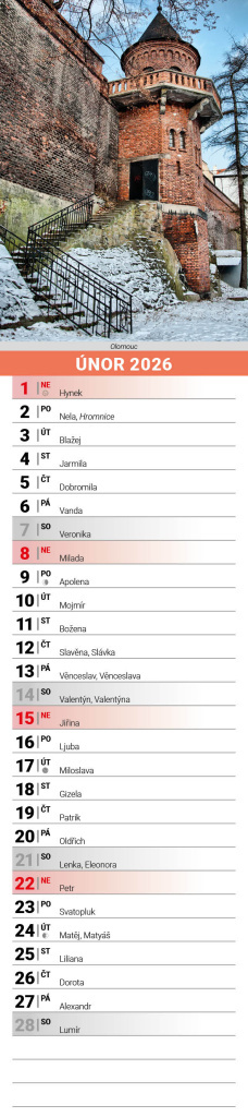 Česká republika 2026 - nástěnný kalendář, kravata
