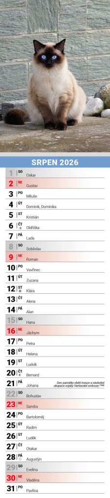 Mazlíčci 2026 - nástěnný kalendář, kravata