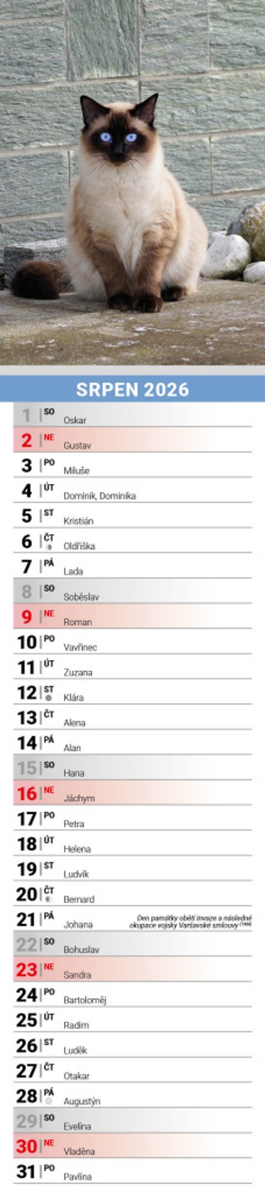 Mazlíčci 2026 - nástěnný kalendář, kravata