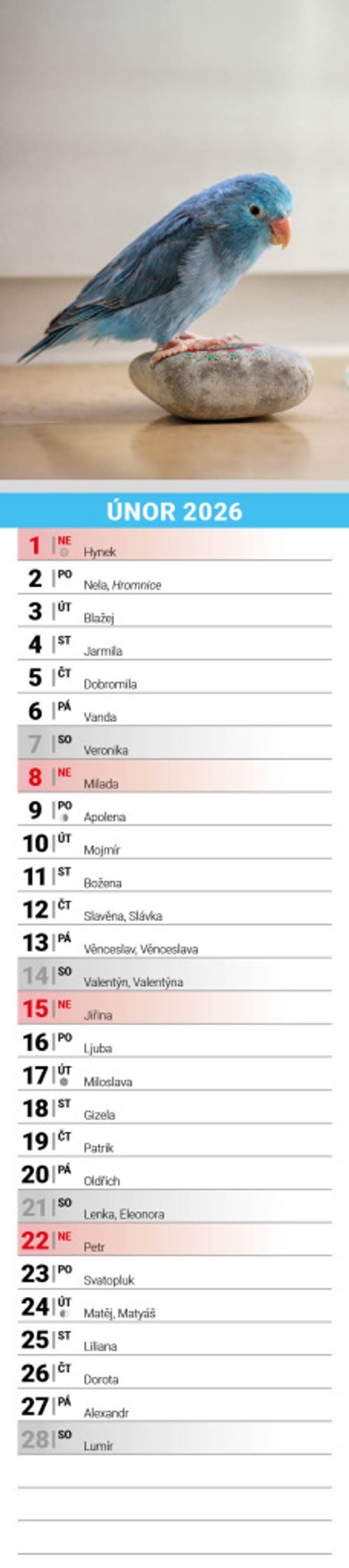 Mazlíčci 2026 - nástěnný kalendář, kravata