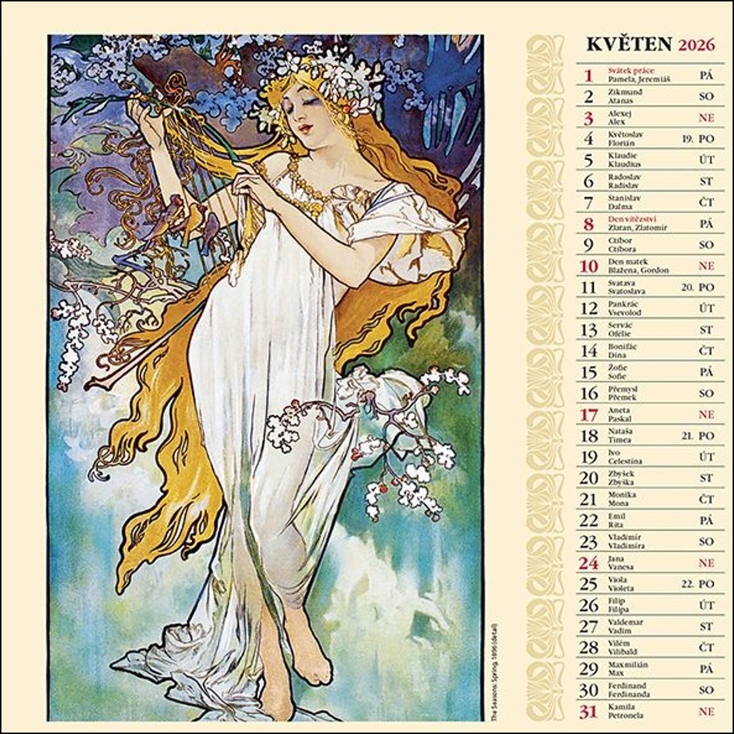 Alfons Mucha 2026 - nástěnný kalendář