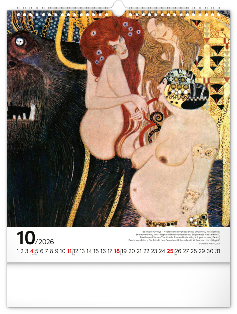 Gustav Klimt 2026 - nástěnný kalendář