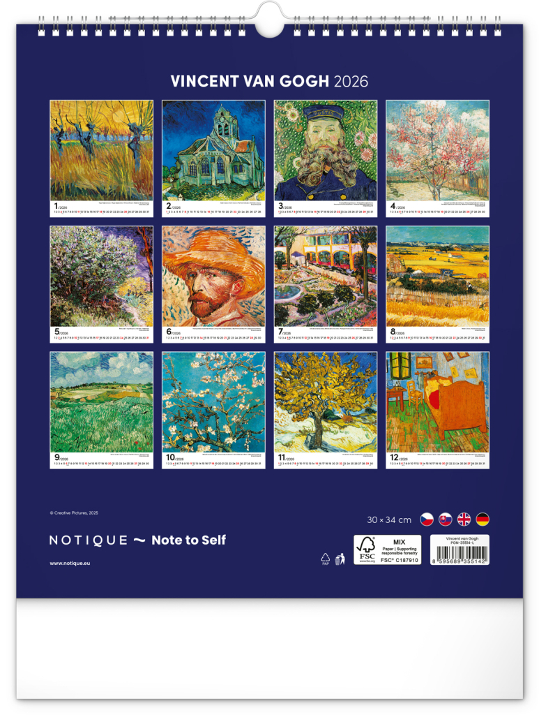 Vincent van Gogh 2026 - nástěnný kalendář
