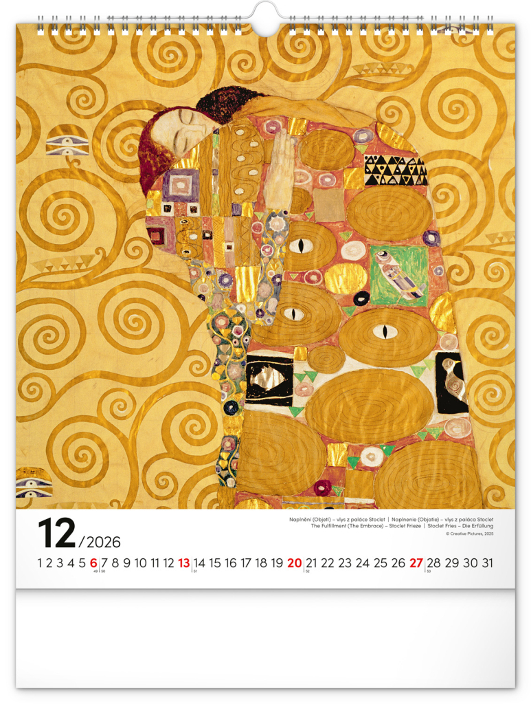 Gustav Klimt 2026 - nástěnný kalendář