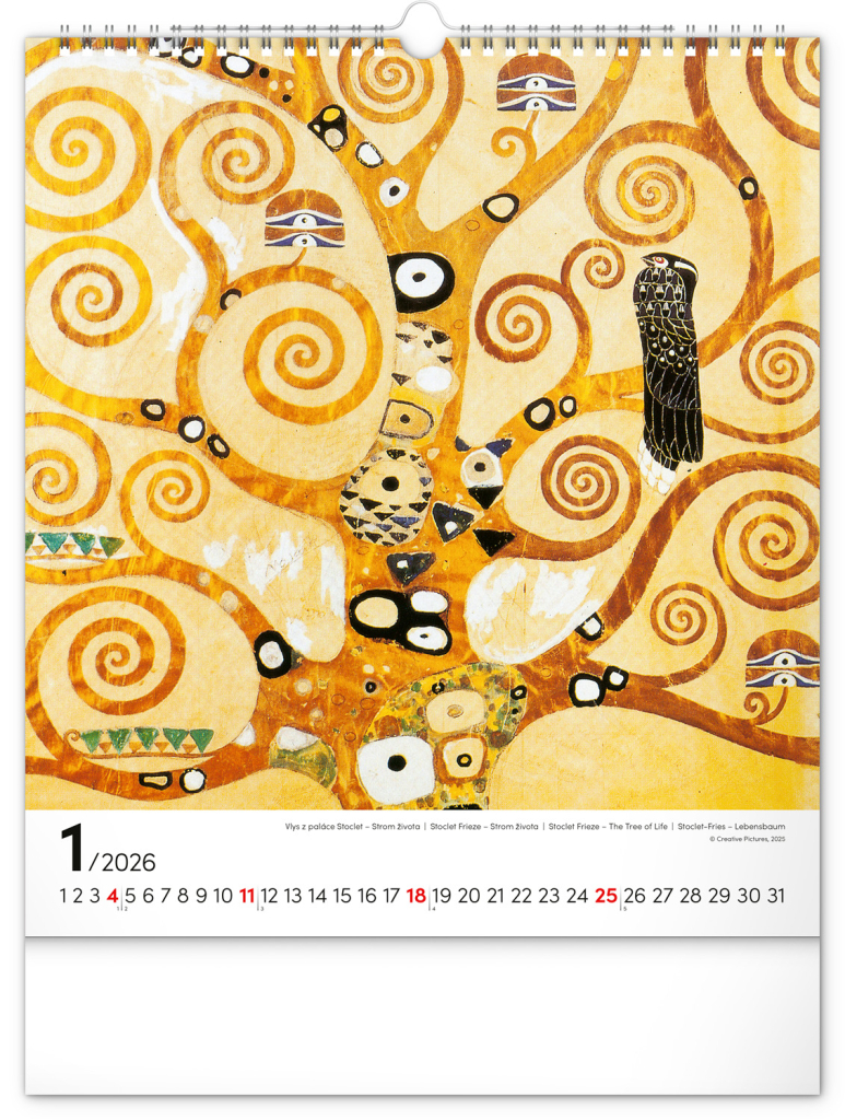 Gustav Klimt 2026 - nástěnný kalendář