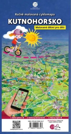 Ručně malovaná cyklomapa Kutnohorsko