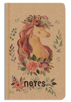 Notes prázdný A5 kraft Jednorožec