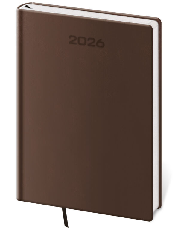 Denní diář 2026 A5 Soft hnědý