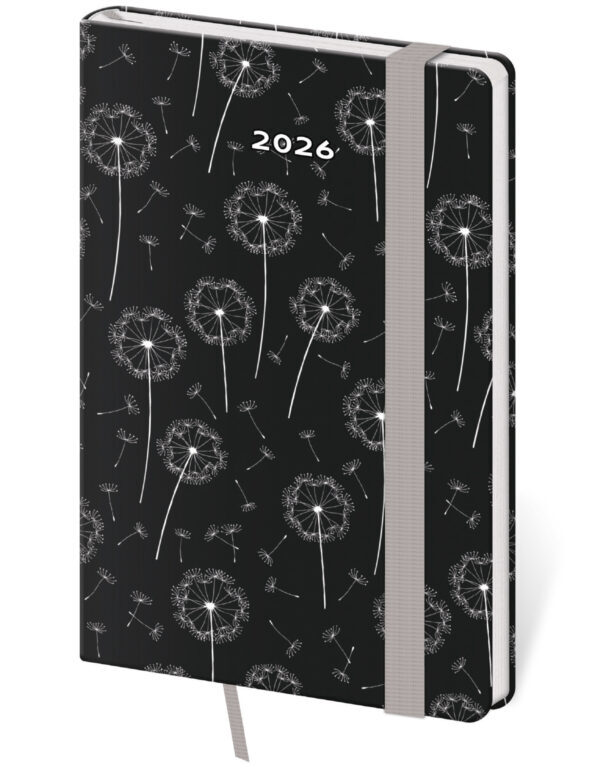 Kapesní diář 2026 Vario Dandelion s gumičkou