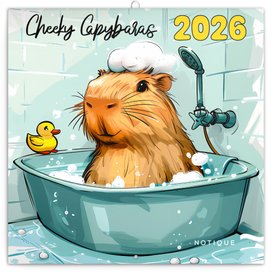 Poznámkový kalendář Rozverné kapybary 2026 - nástěnný kalendář