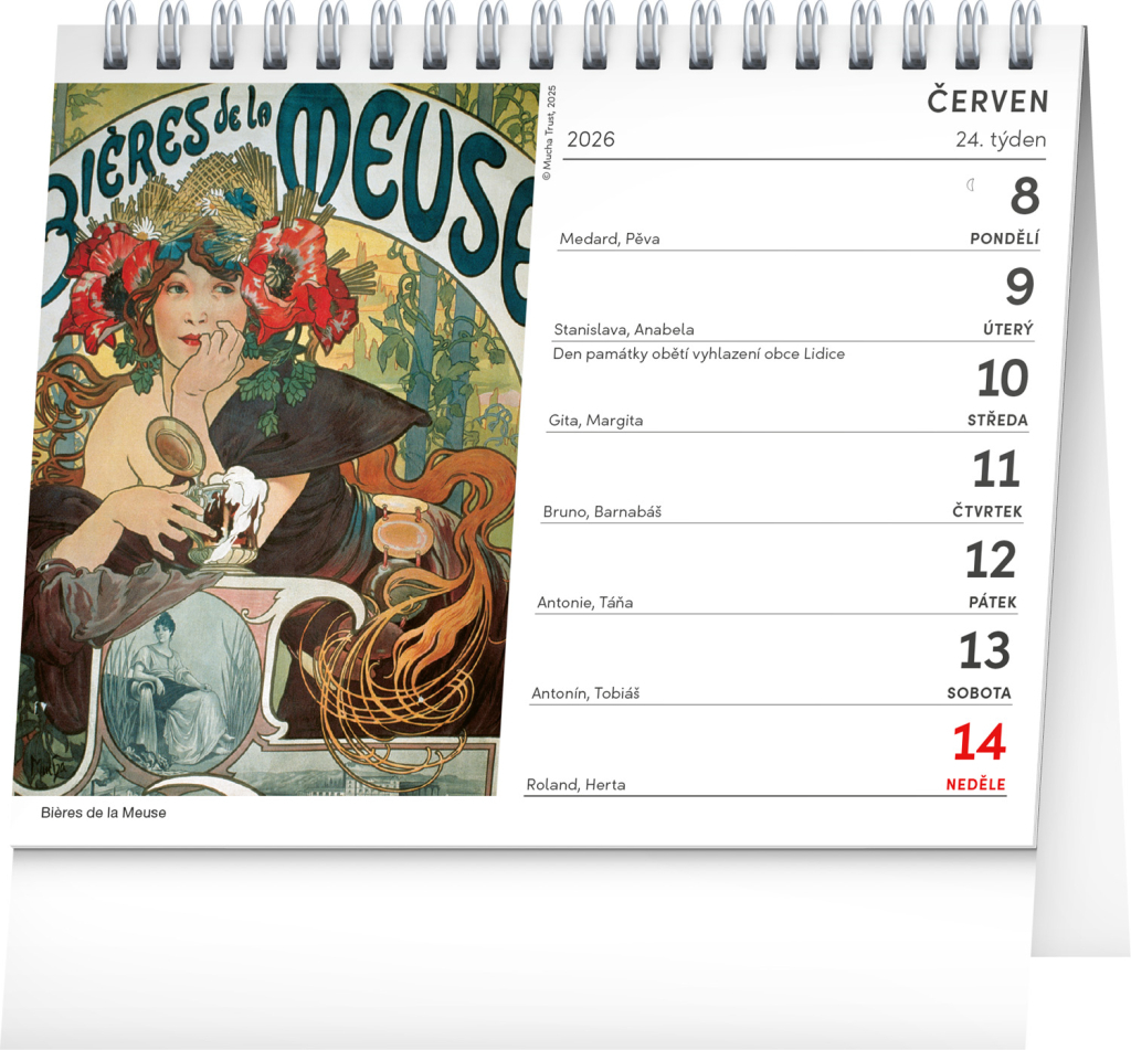Alfons Mucha 2026 - stolní kalendář