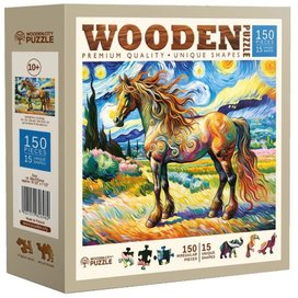 Dřevěné puzzle Moderní kůň 150 dílků