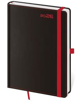 Týdenní diář 2026 B6 Black Red s poutkem