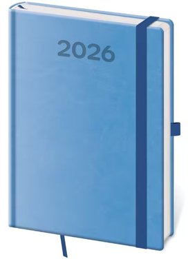 Denní diář 2026 A5 Print Pop světle modrý