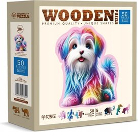 Dřevěné puzzle Veselé štěně 50 dílků