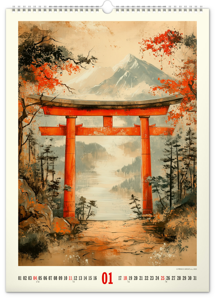 Vintage plakáty Japonské umění 2026 - nástěnný kalendář