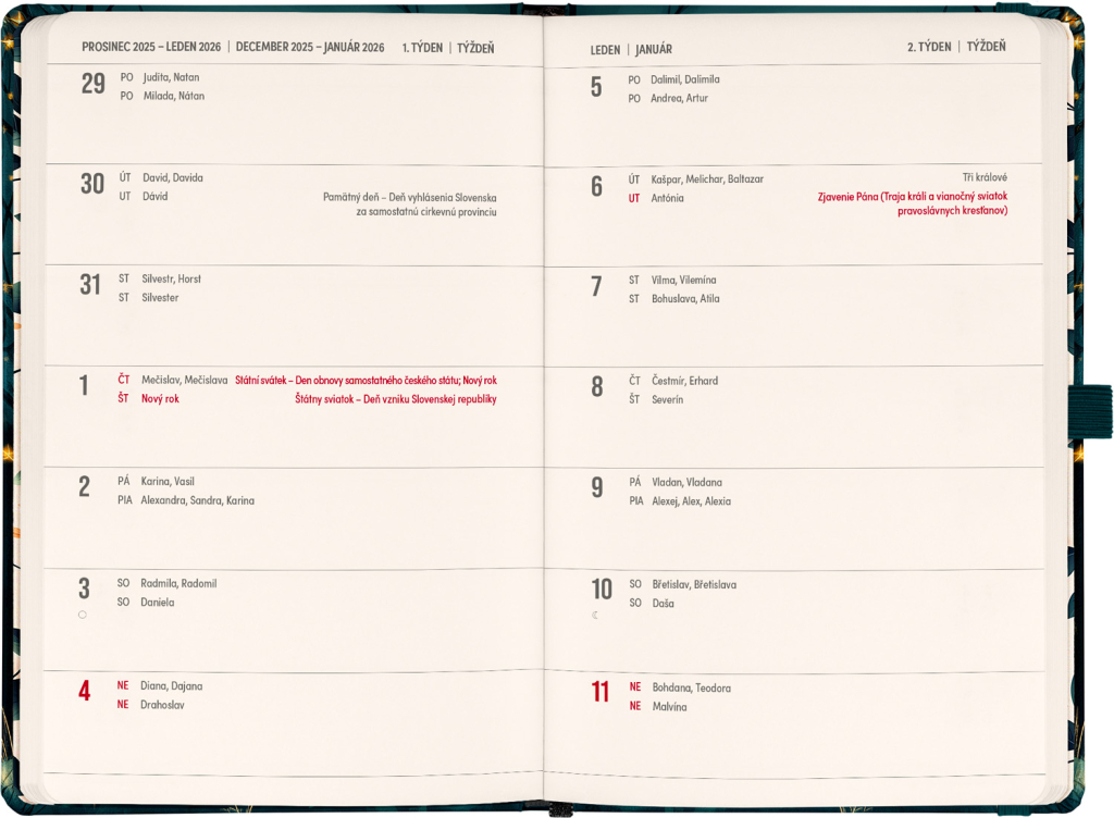 Planbook diář/notes Liška 2026