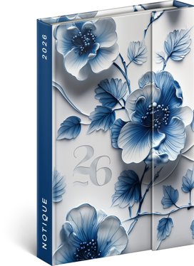Týdenní magnetický diář 2026 Porcelánový květ