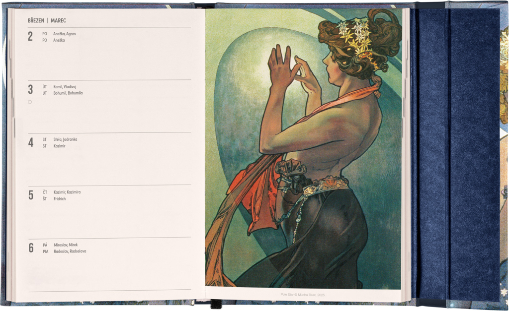 Týdenní magnetický diář 2026 Alfons Mucha