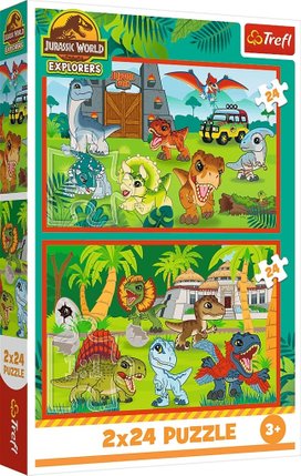 Puzzle Jurský svět Malí dinosauři 2x24 dílků