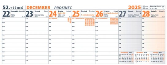Pracovný kalendár 2026 - stolový kalendár