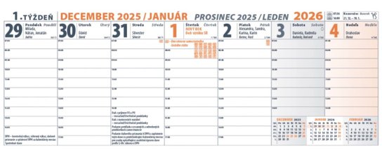 Pracovný kalendár 2026 - stolový kalendár