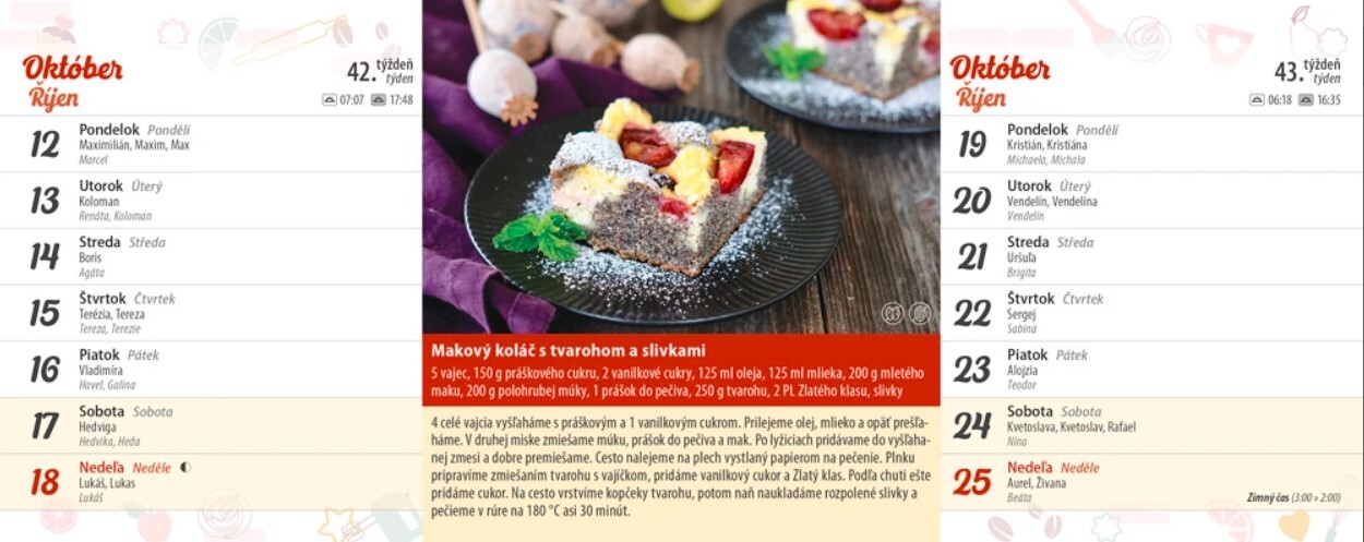 Koláčiky 2025 - stolový kalendár