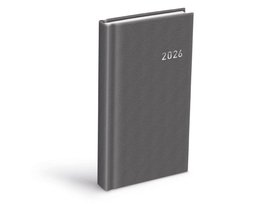 Diář 2026 D802 PVC dark gray 90x170mm
