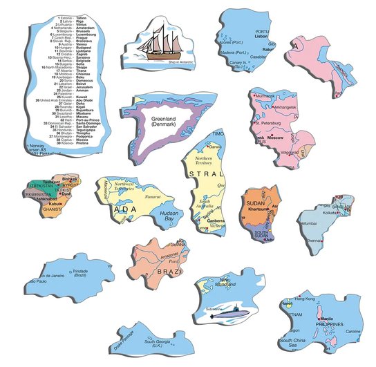 Puzzle Svět politická mapa 107 dílků