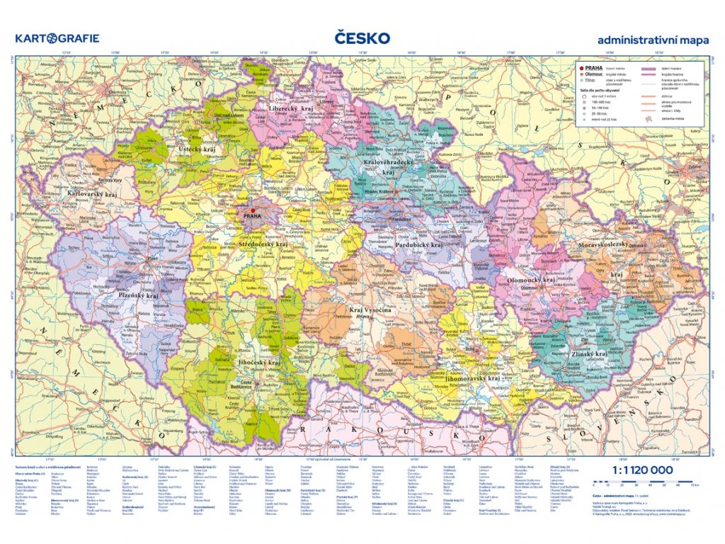 Česko Příruční mapa 1:1 120 000