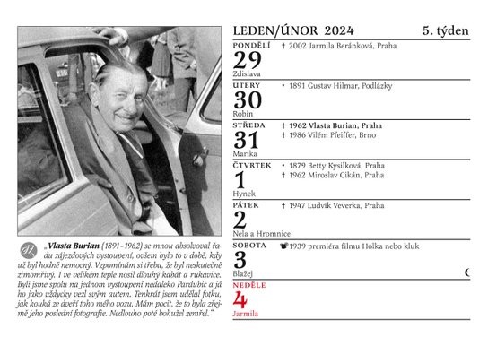 Cibulkův kalendář pro pamětníky 2024