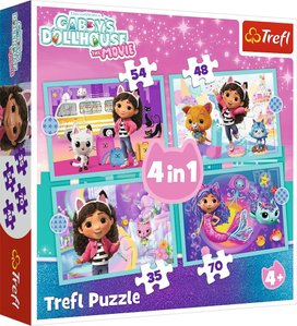 Puzzle Gábinin kouzelný domek Velká dobrodružství 4v1 (35,48,54,70 dílků)