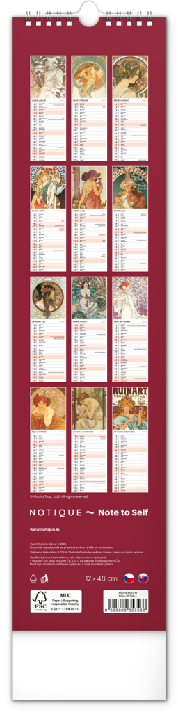 Alfons Mucha 2026 - nástěnný kalendář