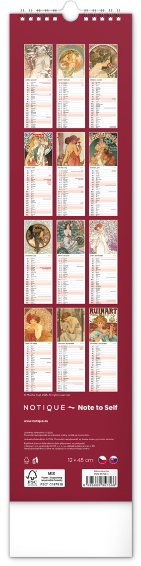 Alfons Mucha 2026 - nástěnný kalendář
