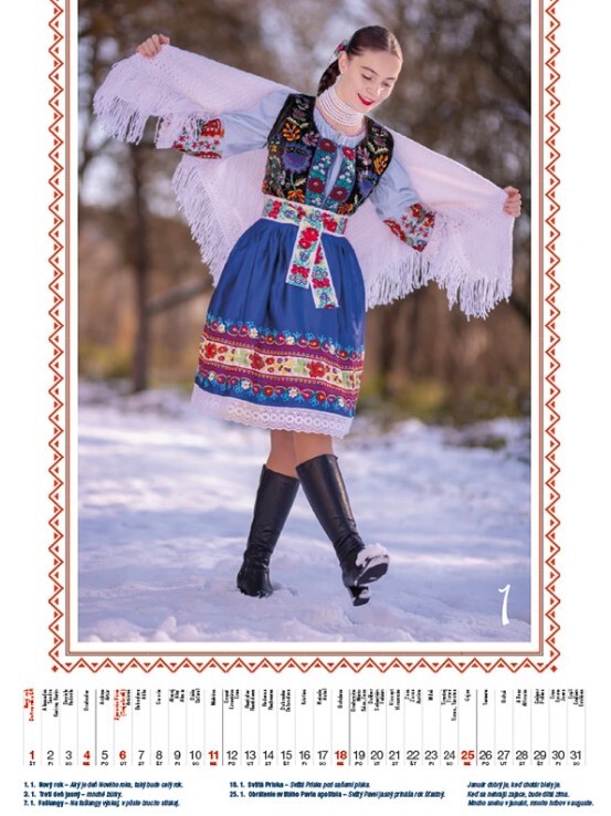 Slovenský folklór 2026 - nástenný kalendár