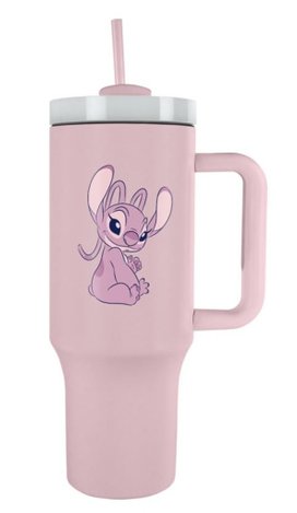 Lilo a Stitch cestovní hrnek s brčkem růžový