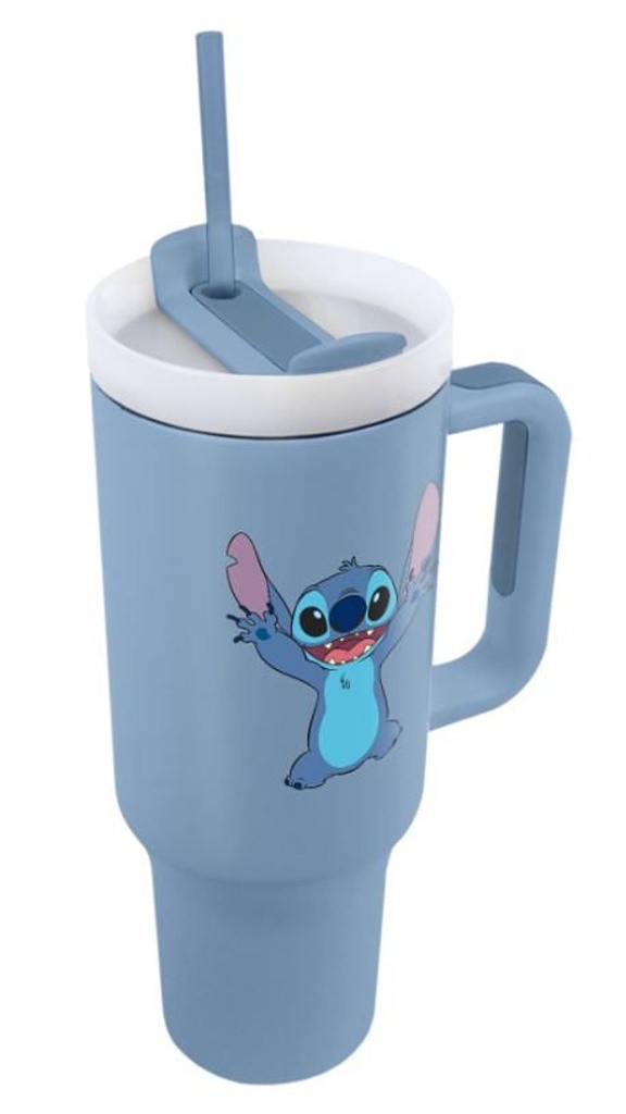 Lilo a Stitch cestovní hrnek s brčkem modrý