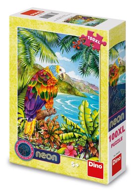 Puzzle 100XL Papoušek v džungli neon