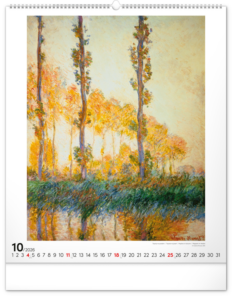 Claude Monet 2026 - nástěnný kalendář