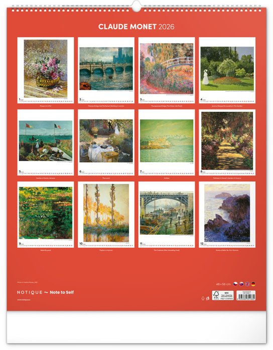 Claude Monet 2026 - nástěnný kalendář
