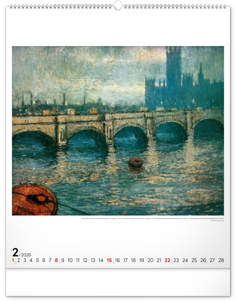 Claude Monet 2026 - nástěnný kalendář