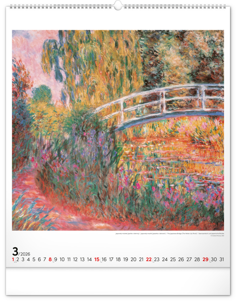 Claude Monet 2026 - nástěnný kalendář