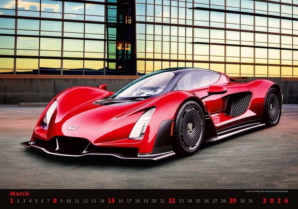 Cars 2026 - nástěnný kalendář